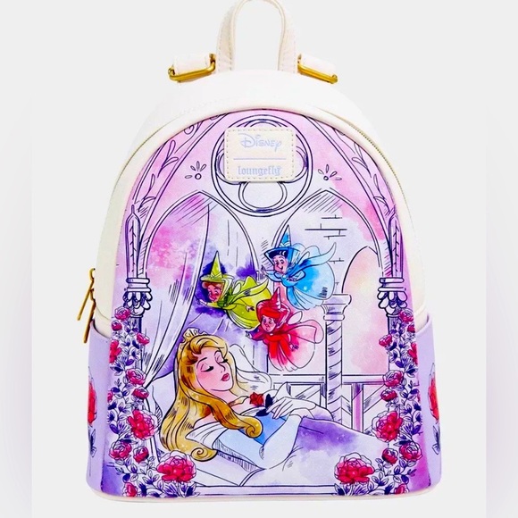 Disney Handbags - Loungefly Disney Sleeping Beauty Flowers & Three Good Fairies Mini Backpack NWT​